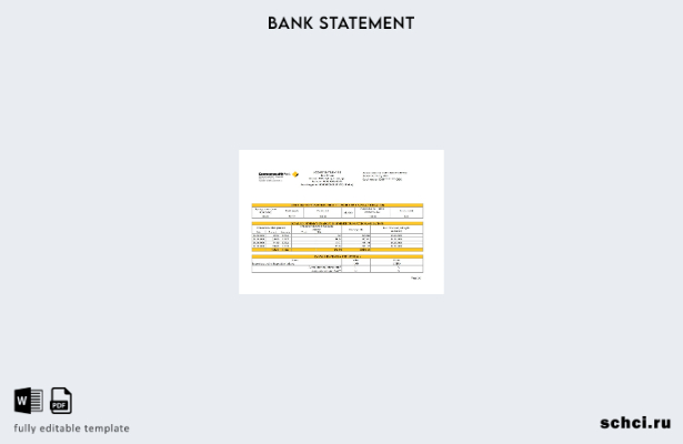 цифровая загрузка шаблона Excel банковской выписки по счету Содружества Австрали